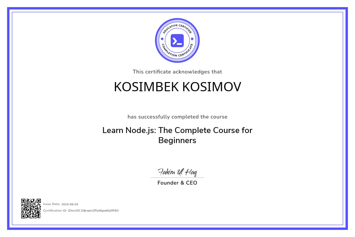 Course Certificate
