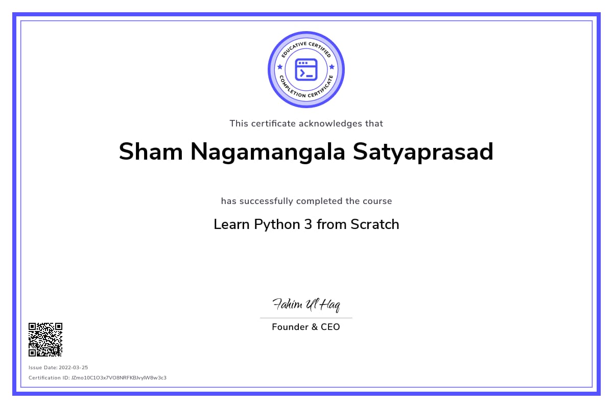 Personalized Path Certificate