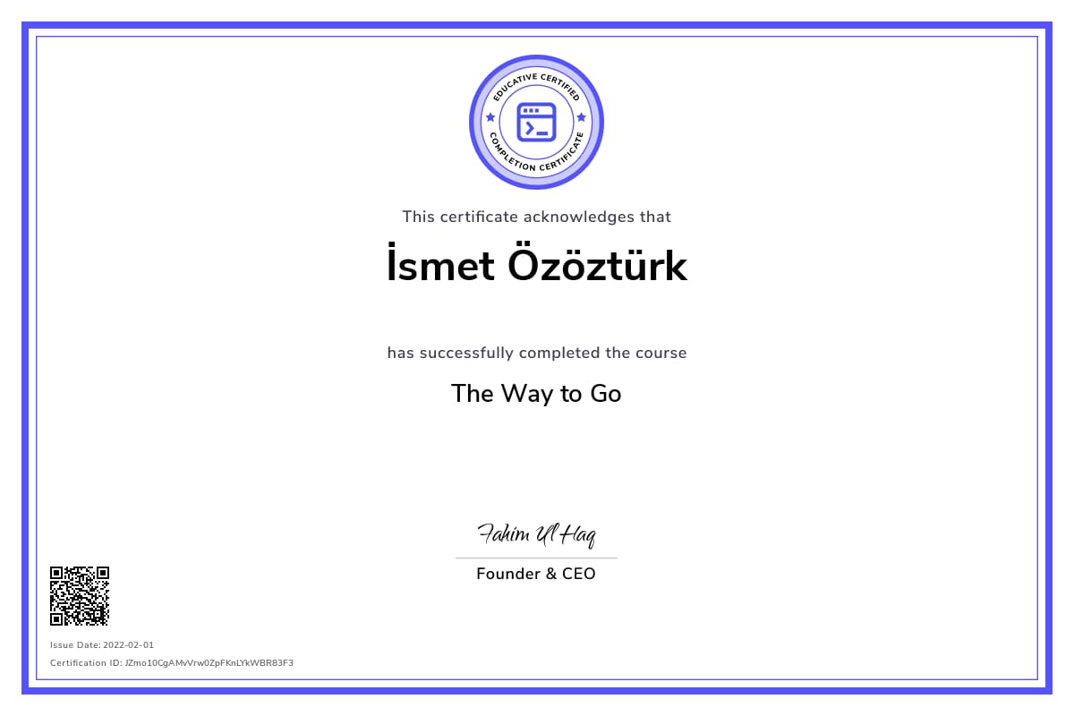 Personalized Path Certificate