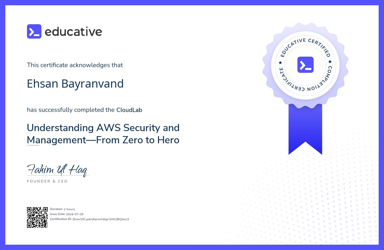 Cloud Lab Certificate