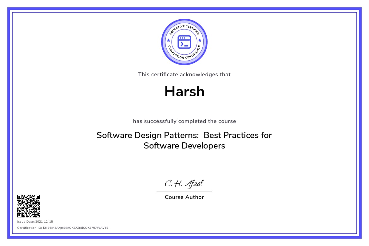 Personalized Path Certificate