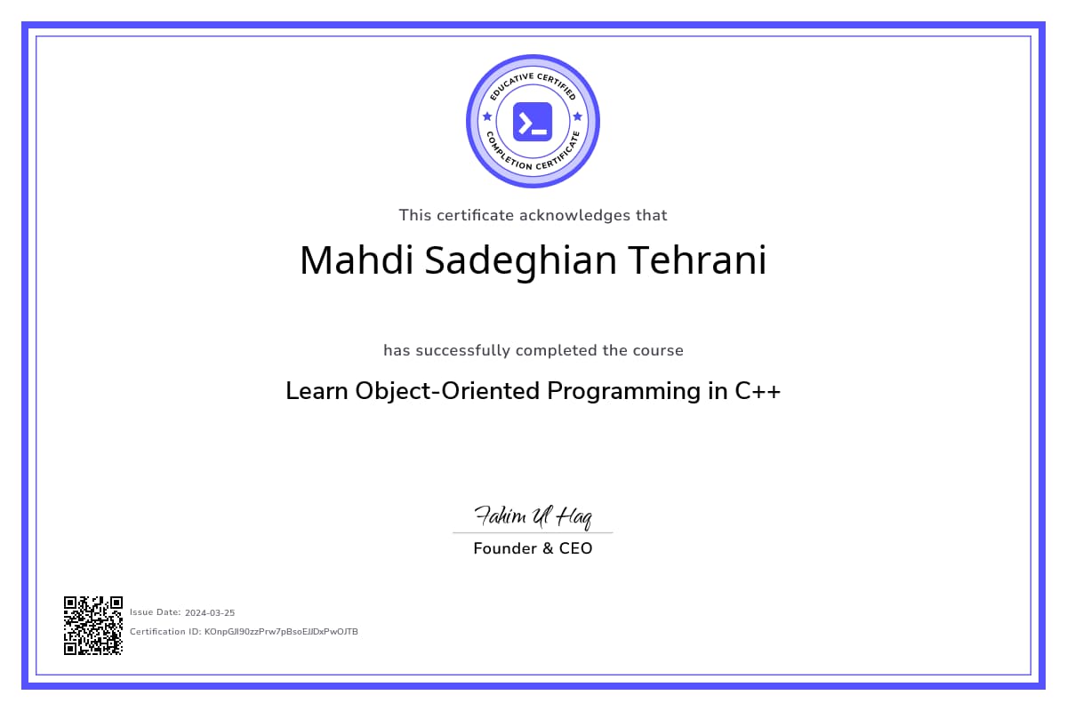 Course Certificate