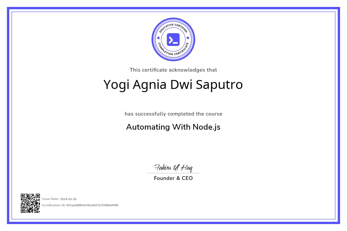 Course Certificate