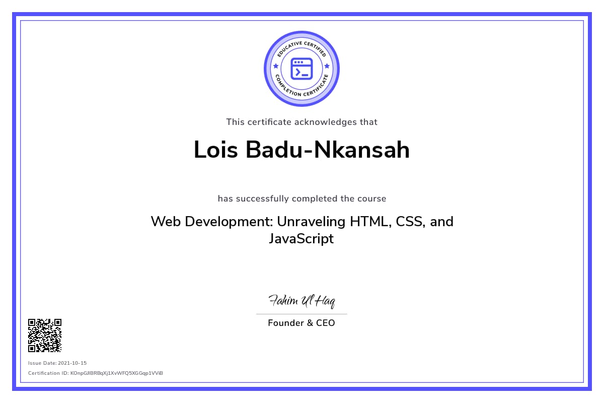 Personalized Path Certificate