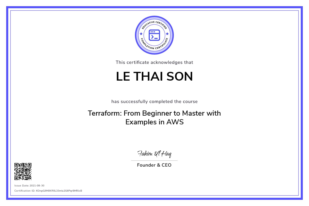 Personalized Path Certificate