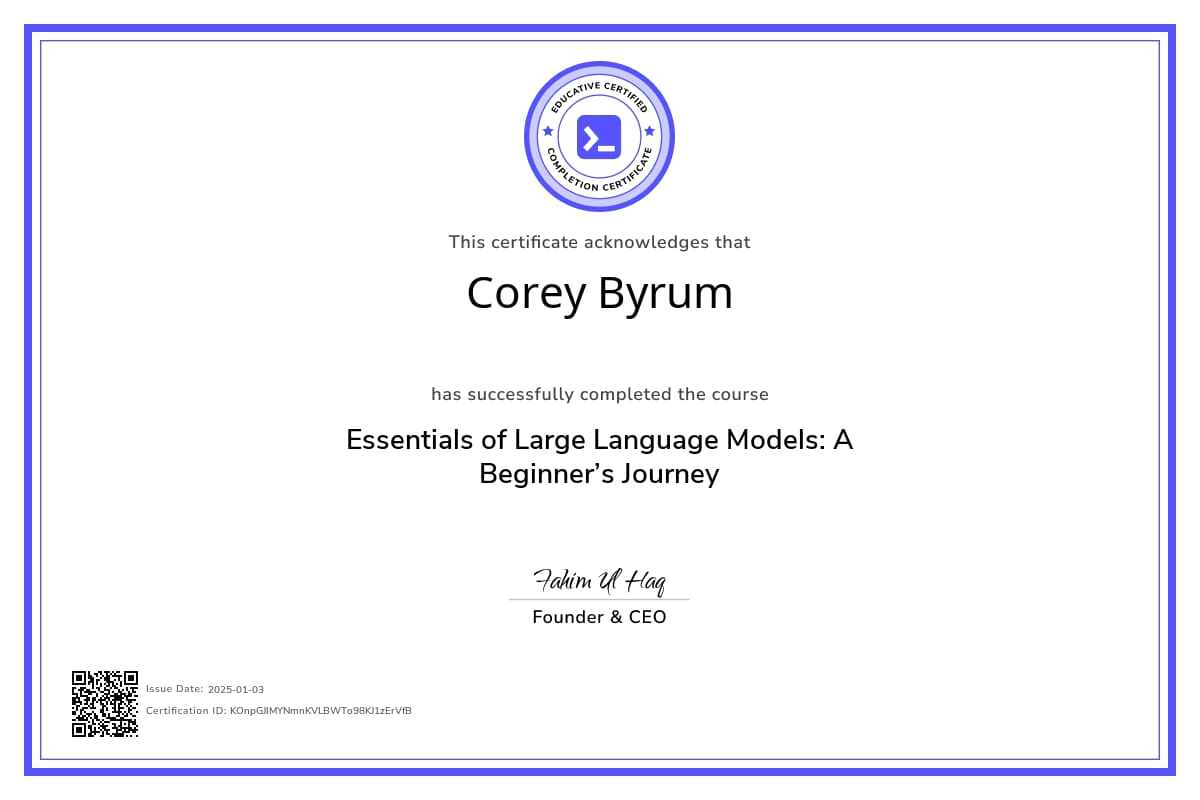 Course Certificate