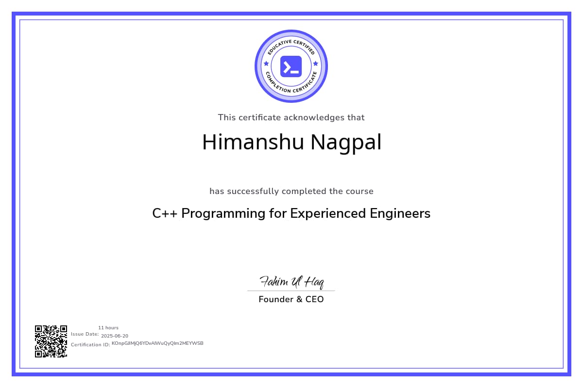 Course Certificate