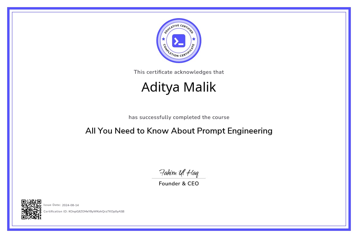 Course Certificate