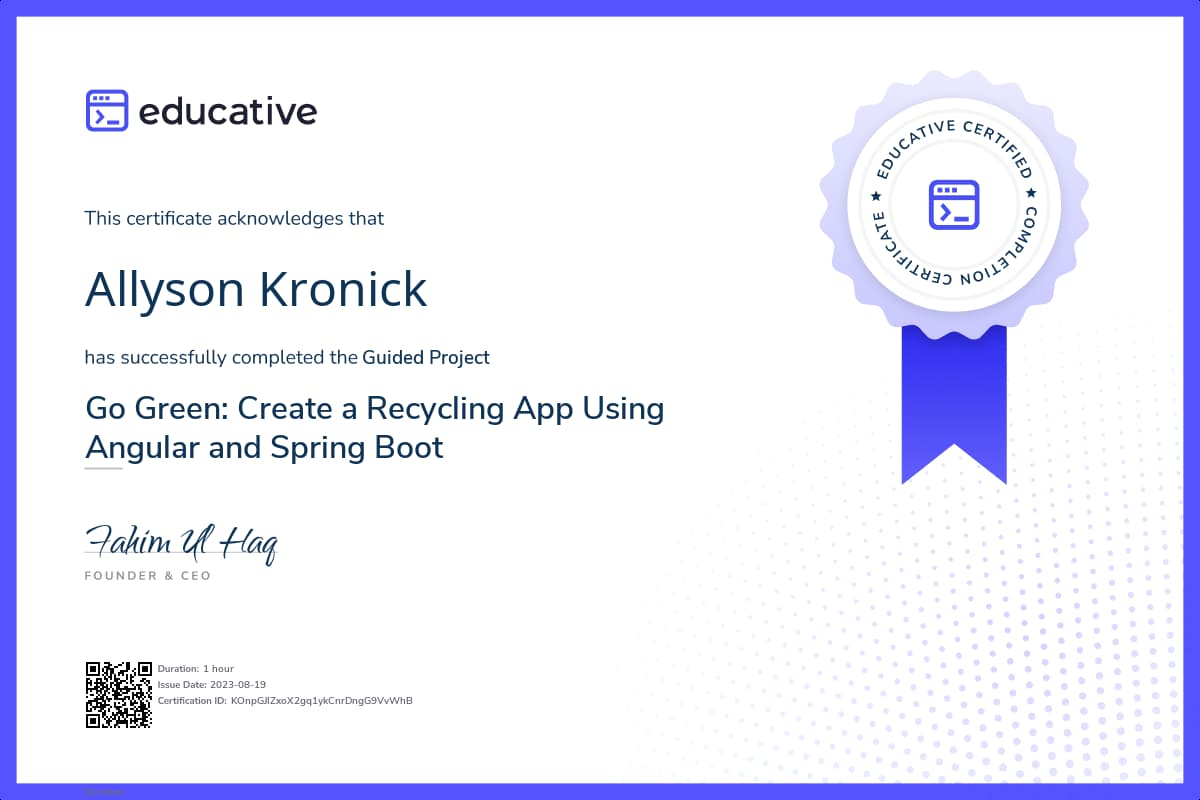 Project Certificate