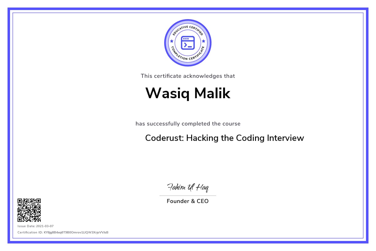 Personalized Path Certificate