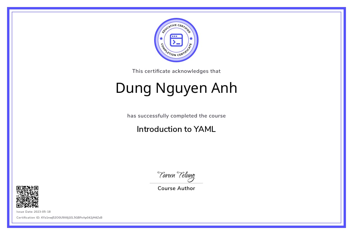 Personalized Path Certificate