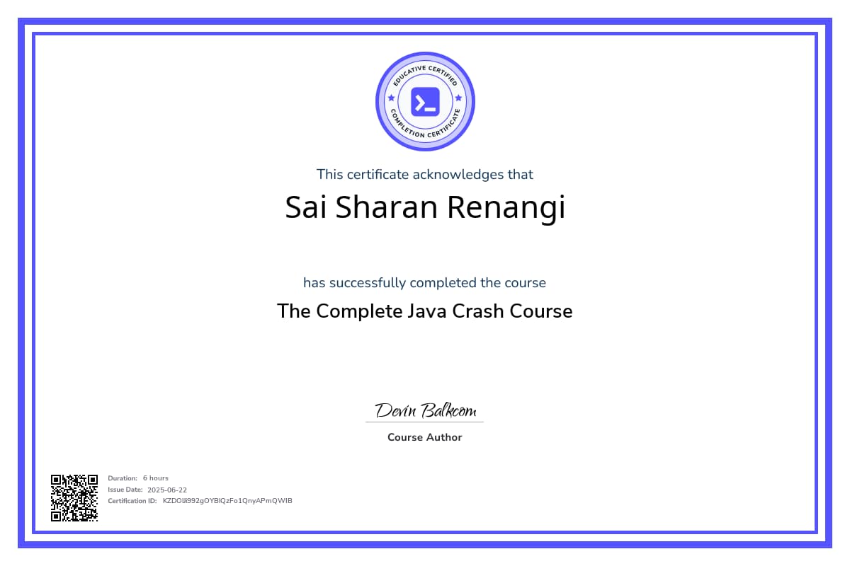 Course Certificate