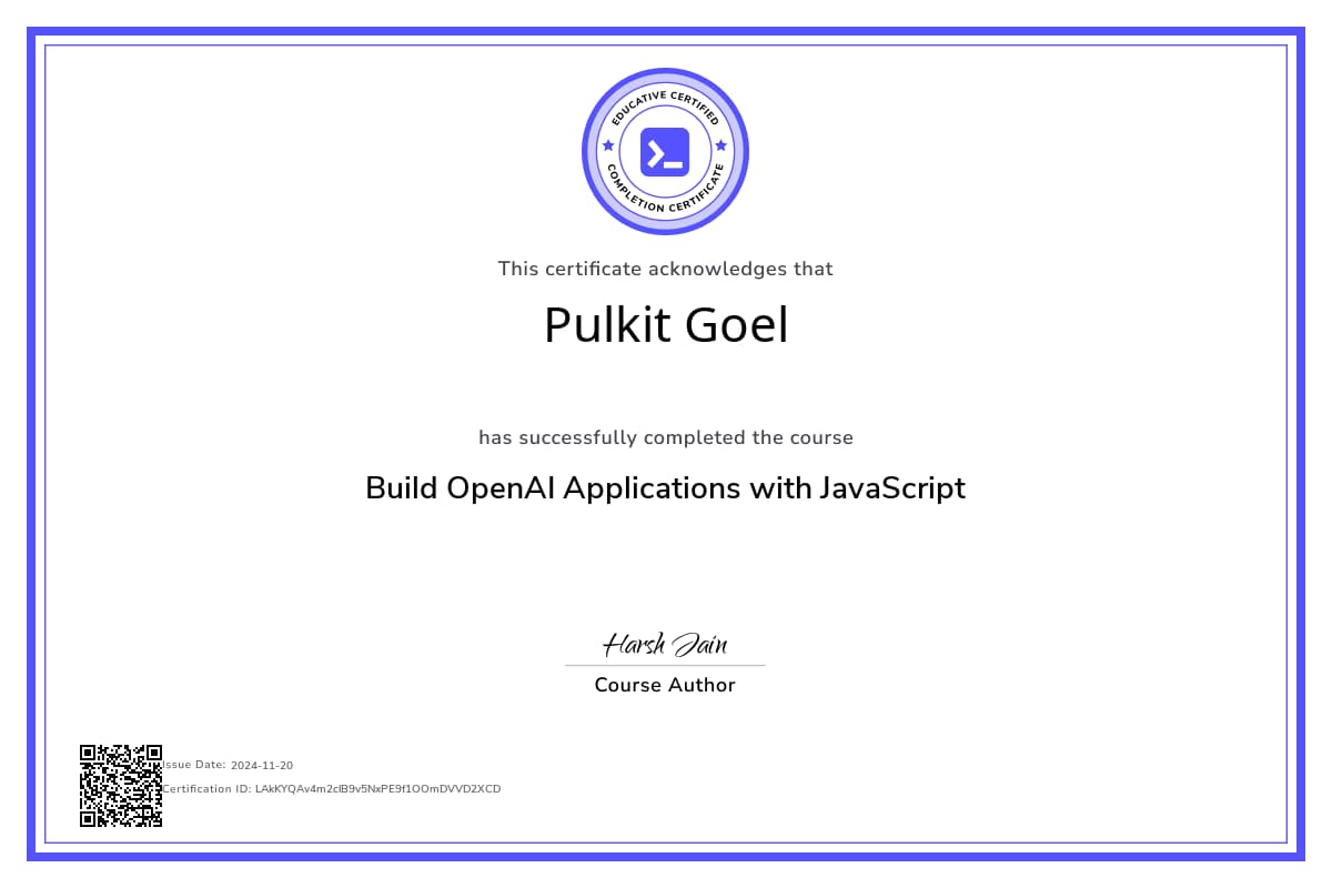 Course Certificate