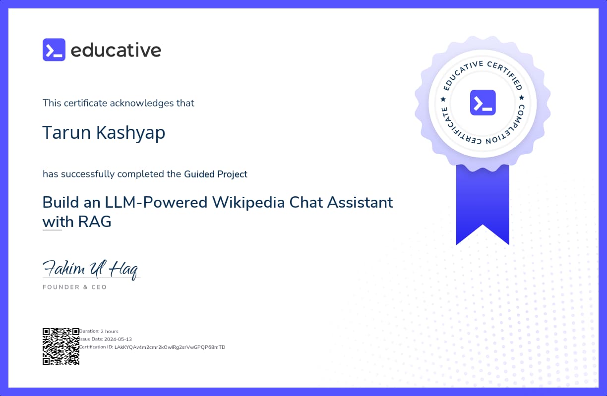 Project Certificate