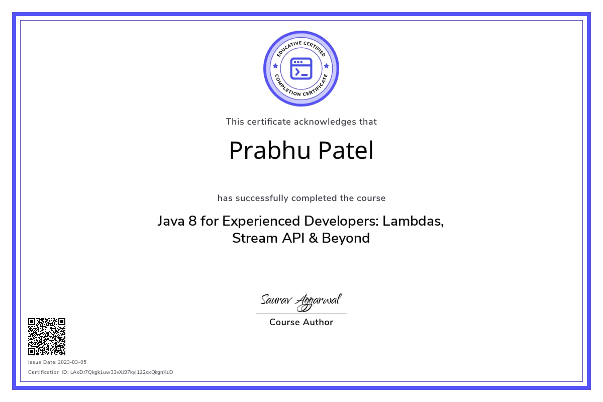 Course Certificate