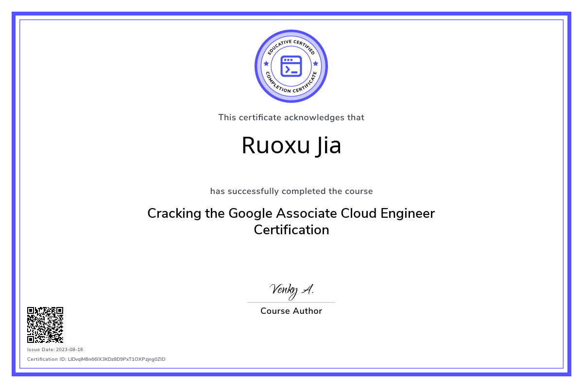 Course Certificate
