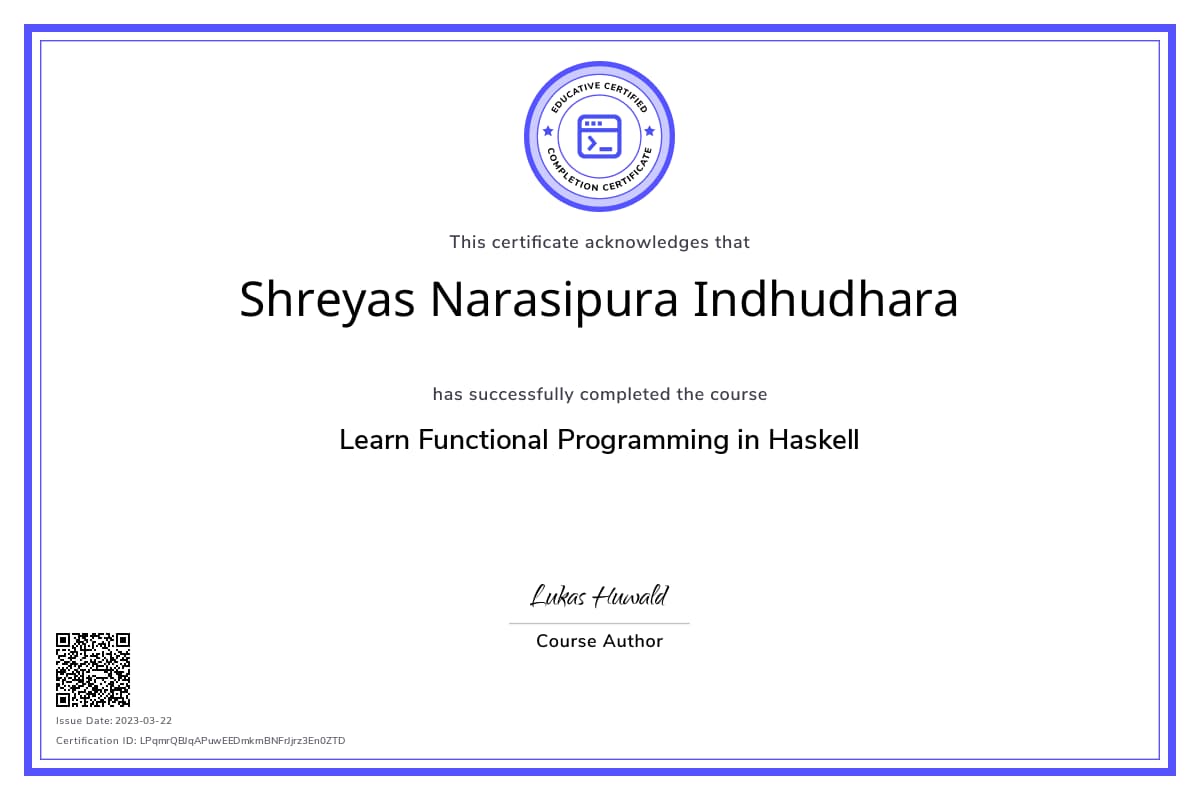 Course Certificate