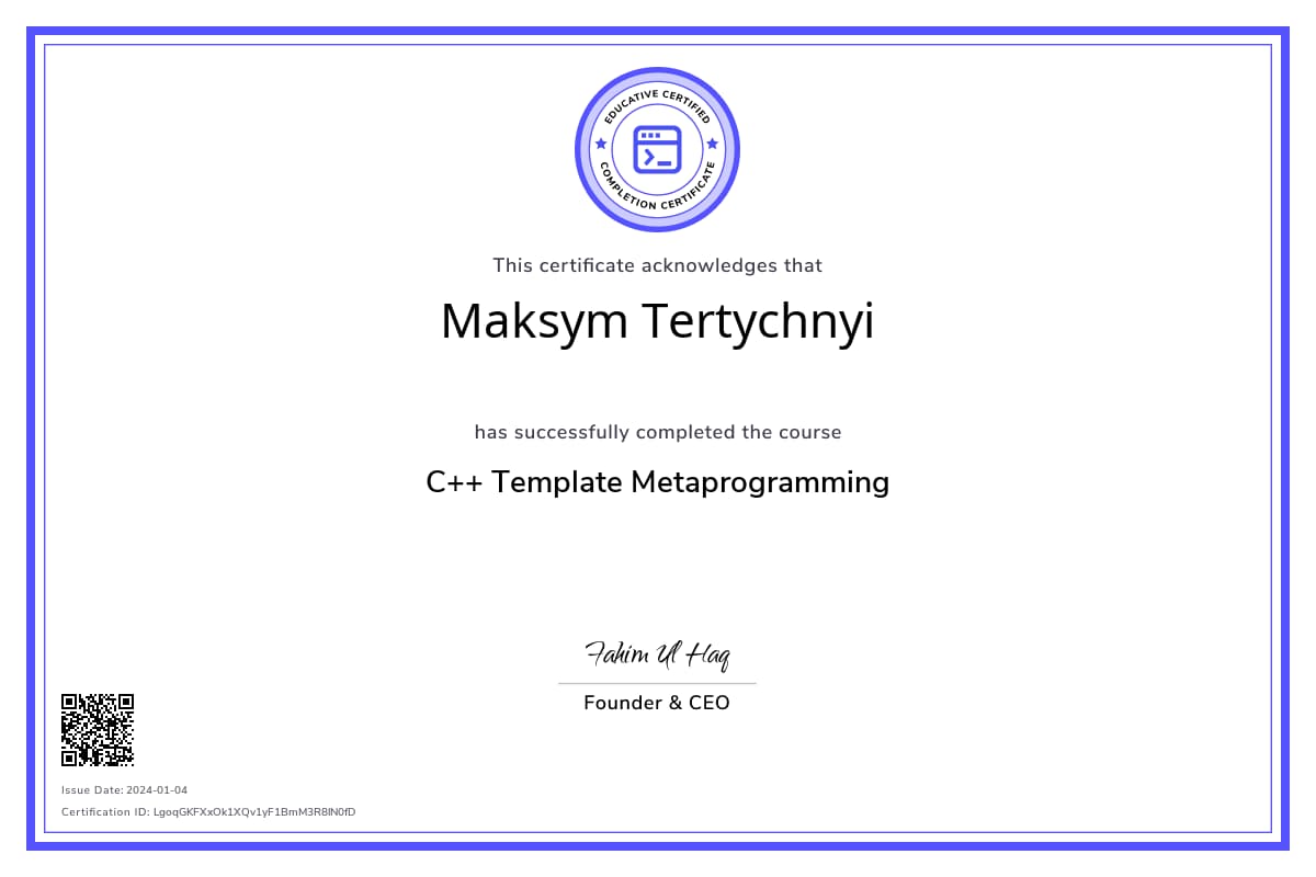 Course Certificate