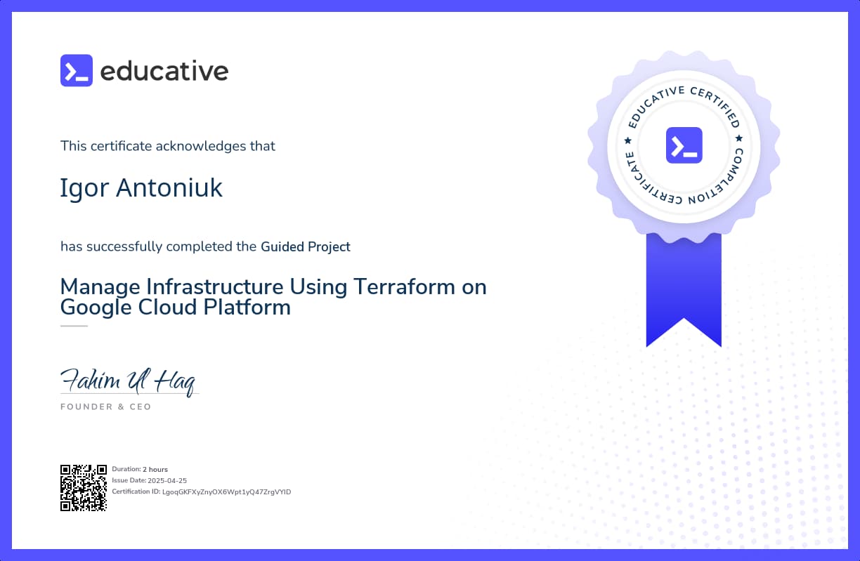 Project Certificate