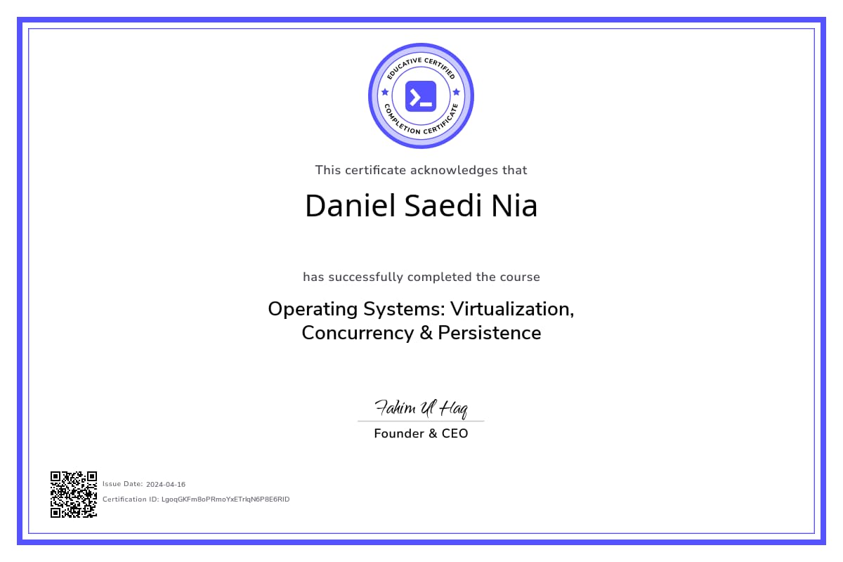 Course Certificate