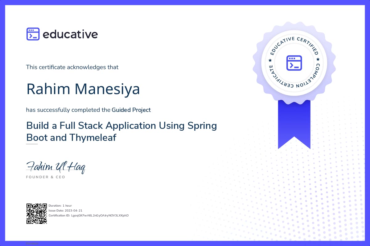 Project Certificate