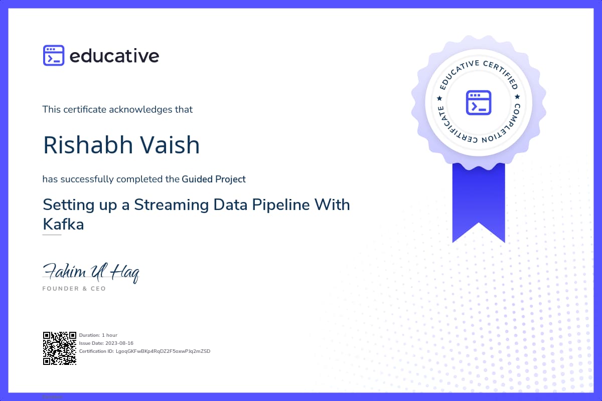 Project Certificate