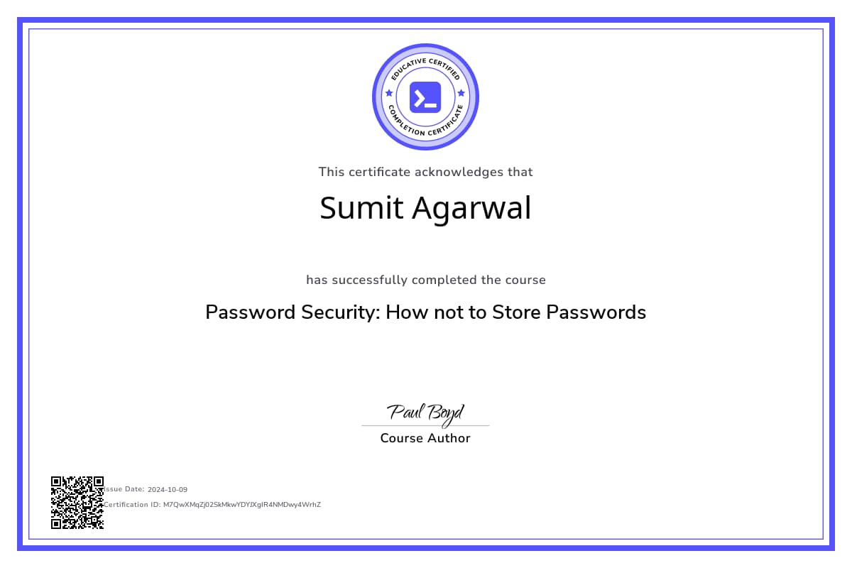 Personalized Path Certificate