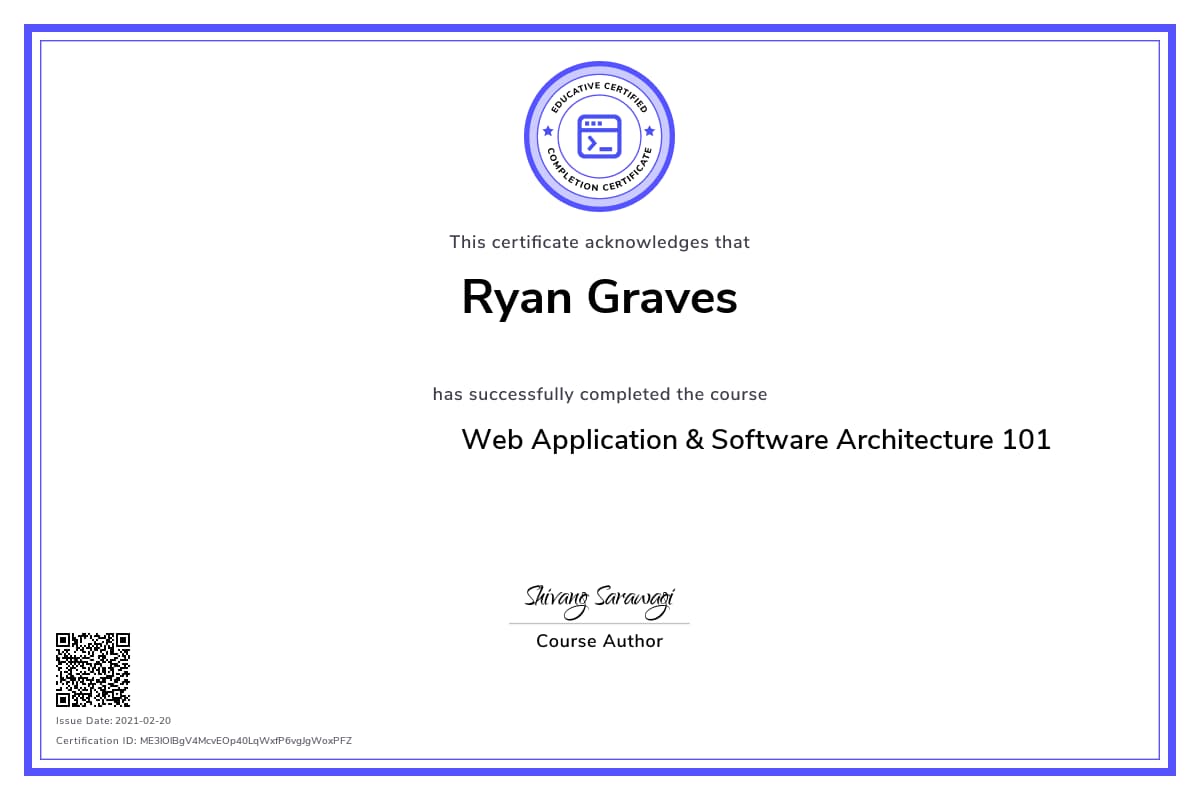 Personalized Path Certificate