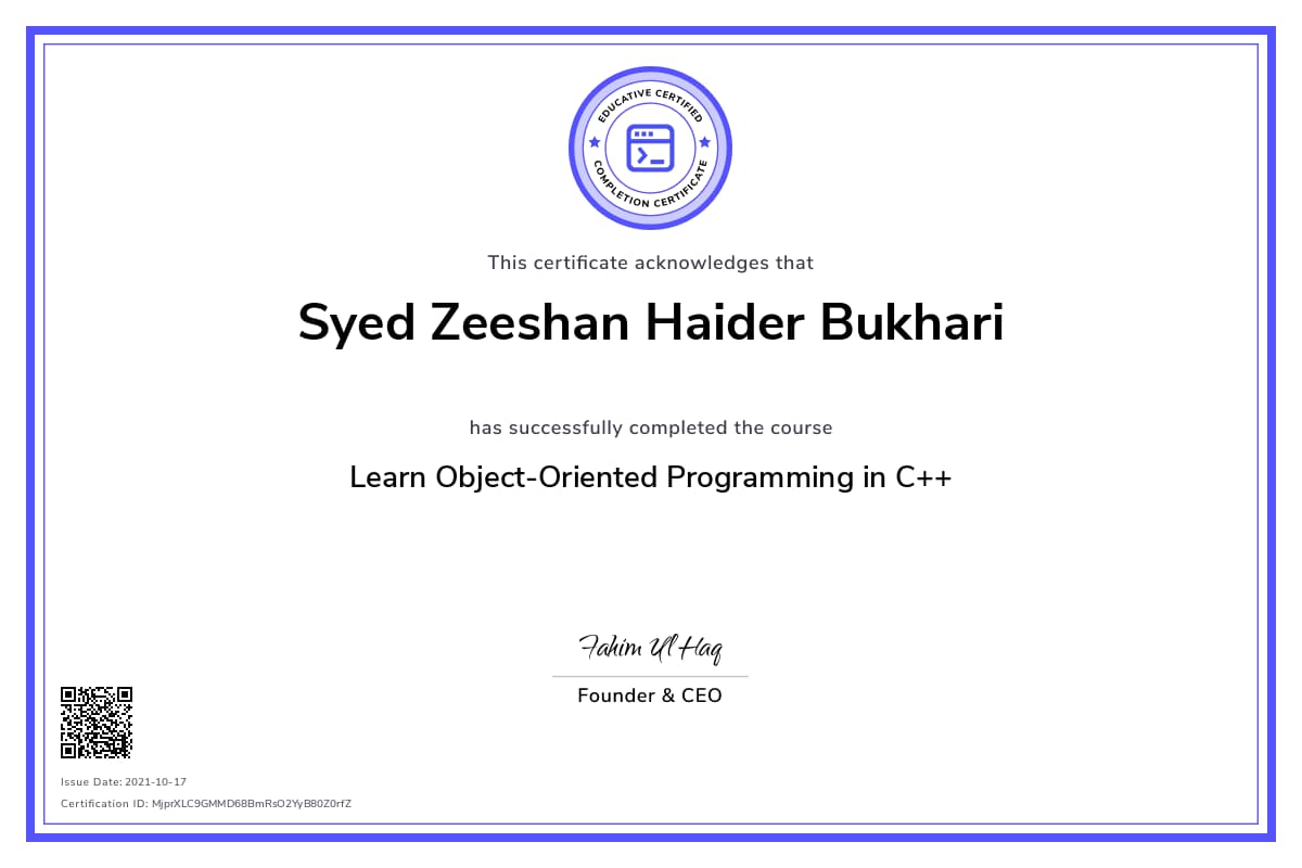 Personalized Path Certificate