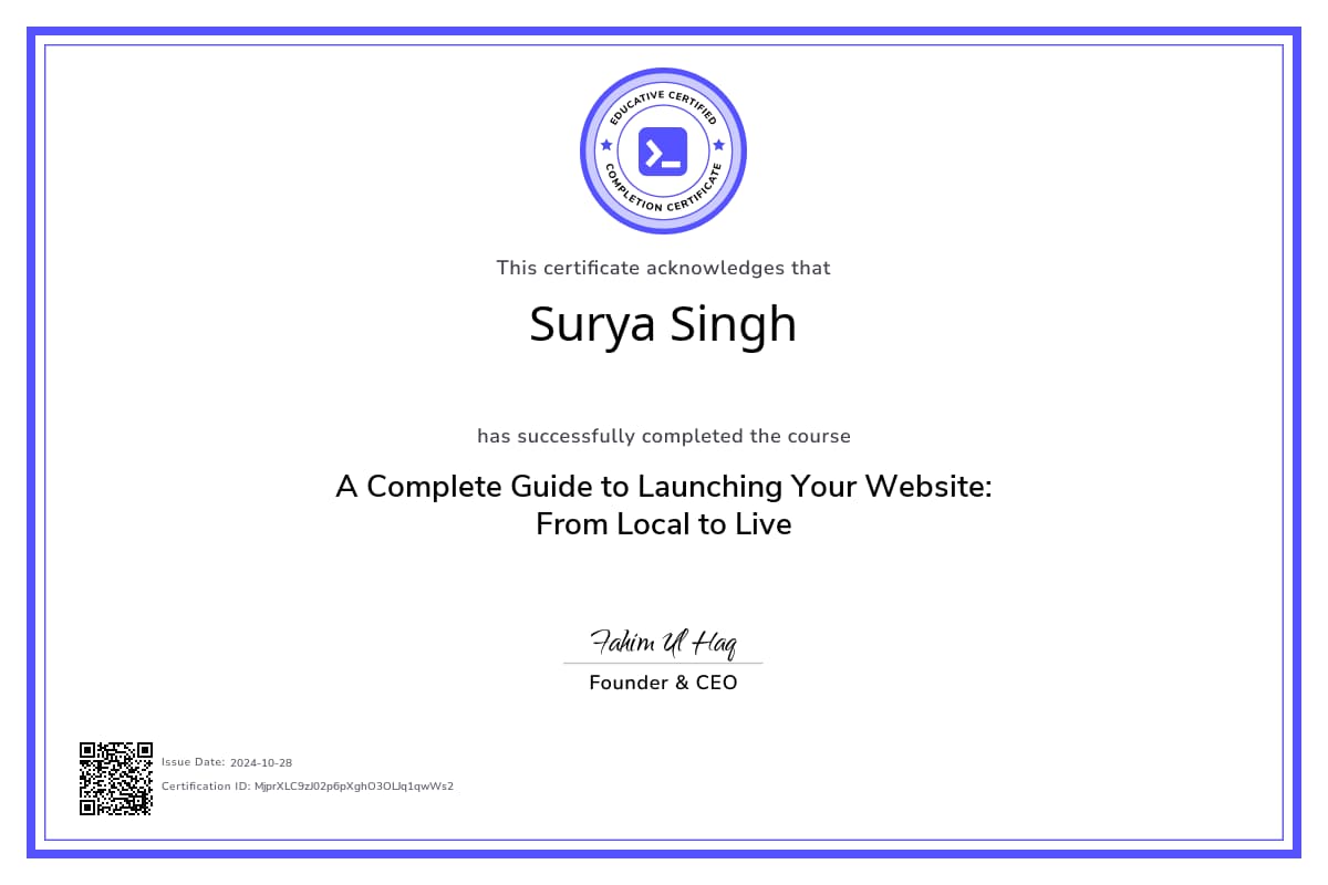 Personalized Path Certificate