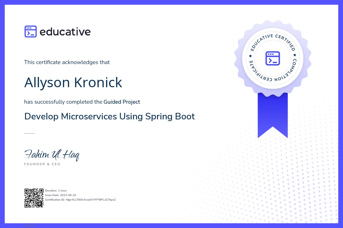 Project Certificate