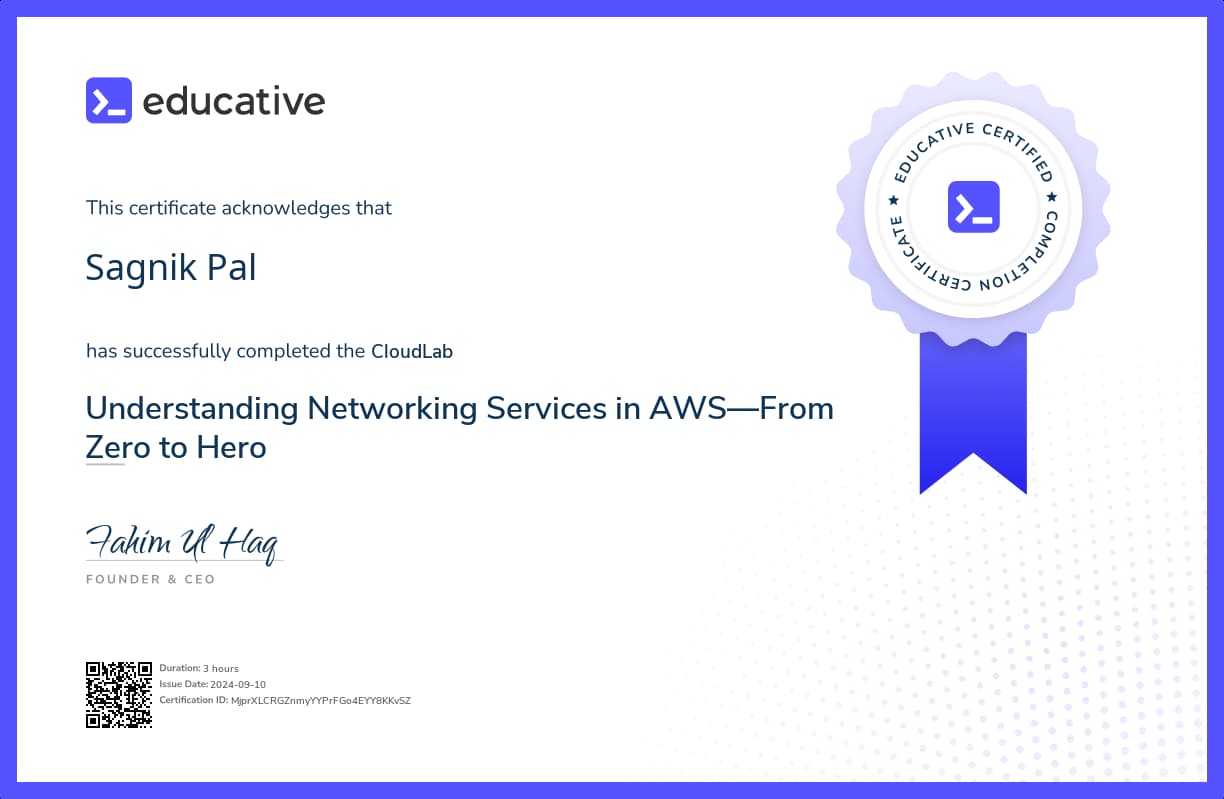Cloud Lab Certificate