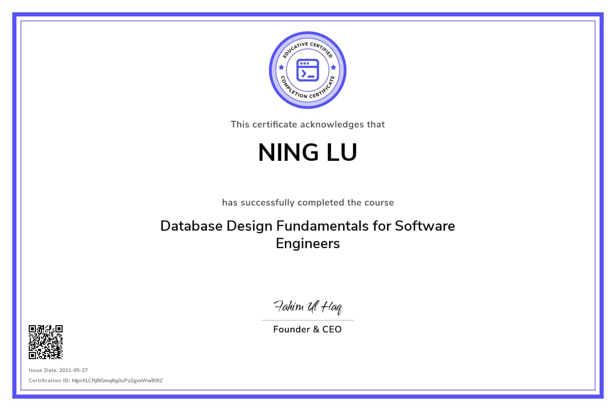 Personalized Path Certificate