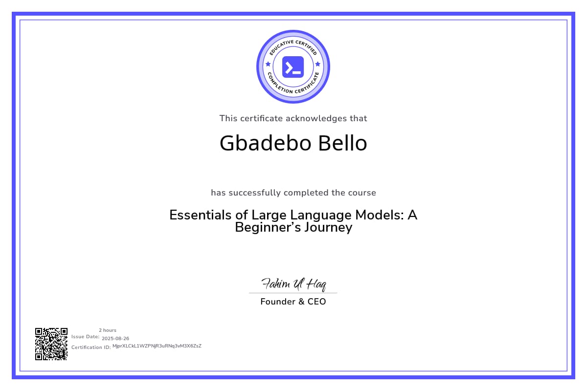 Course Certificate