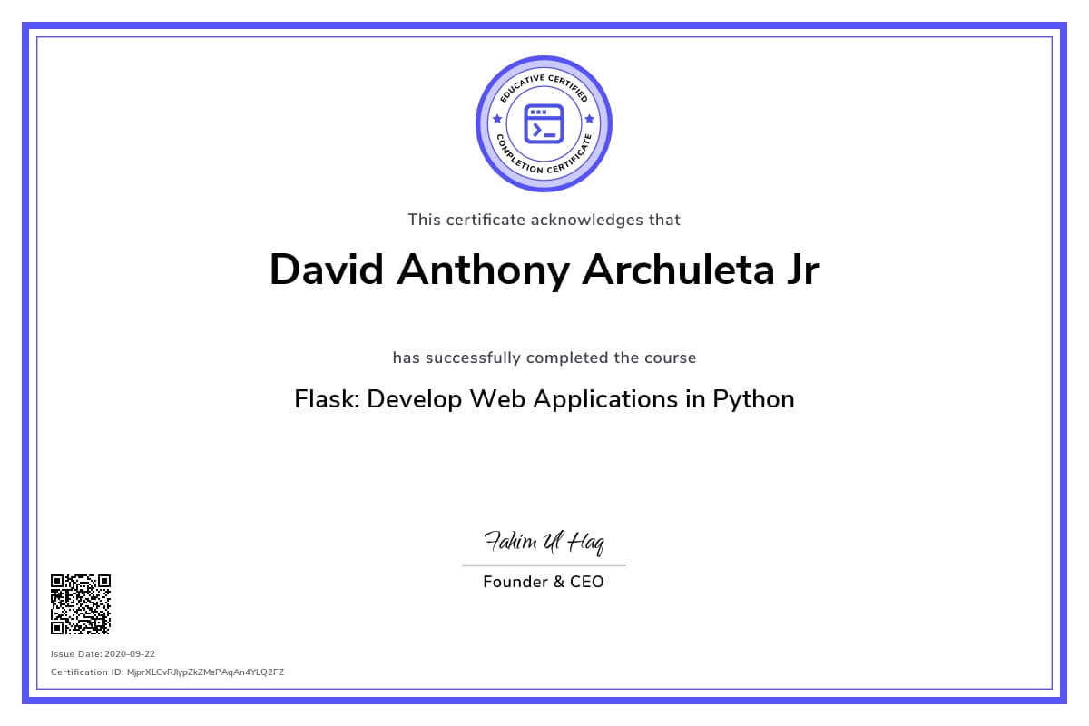 Personalized Path Certificate