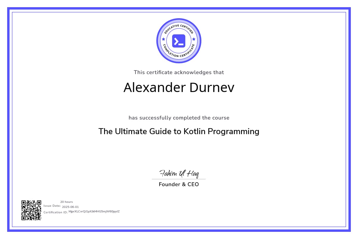 Course Certificate