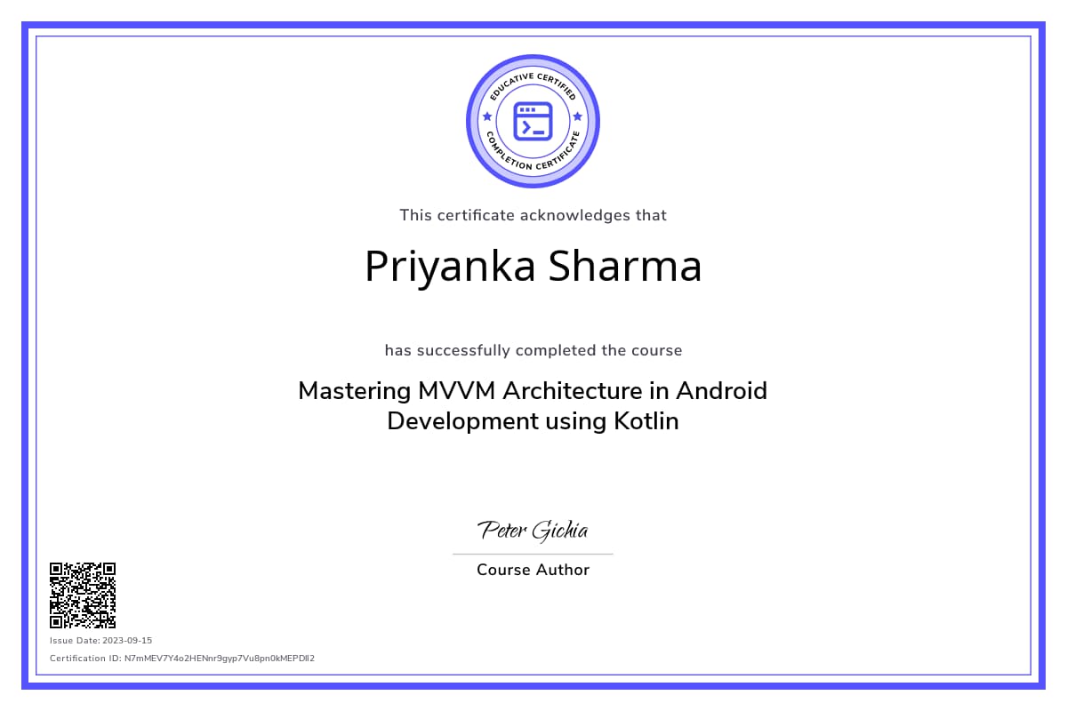 Course Certificate