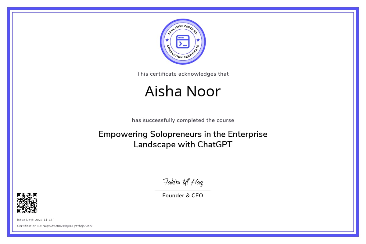 Course Certificate