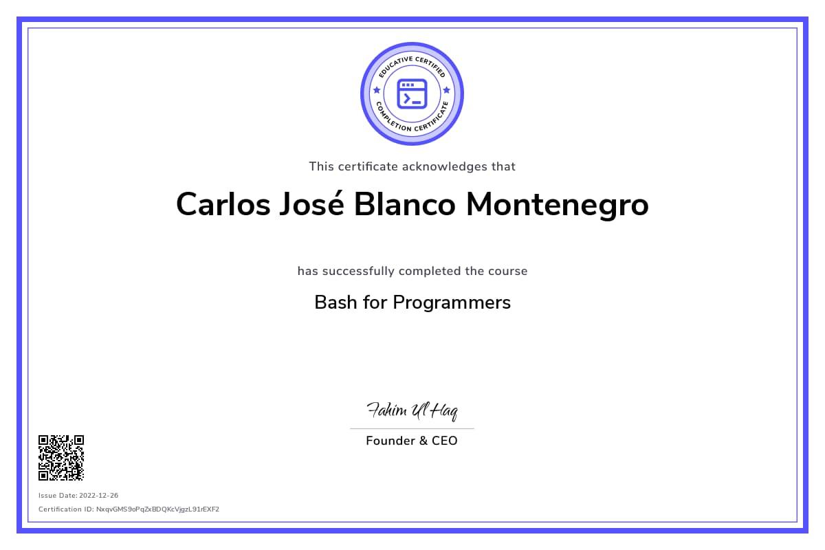 Personalized Path Certificate