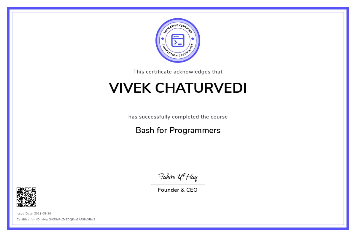 Personalized Path Certificate