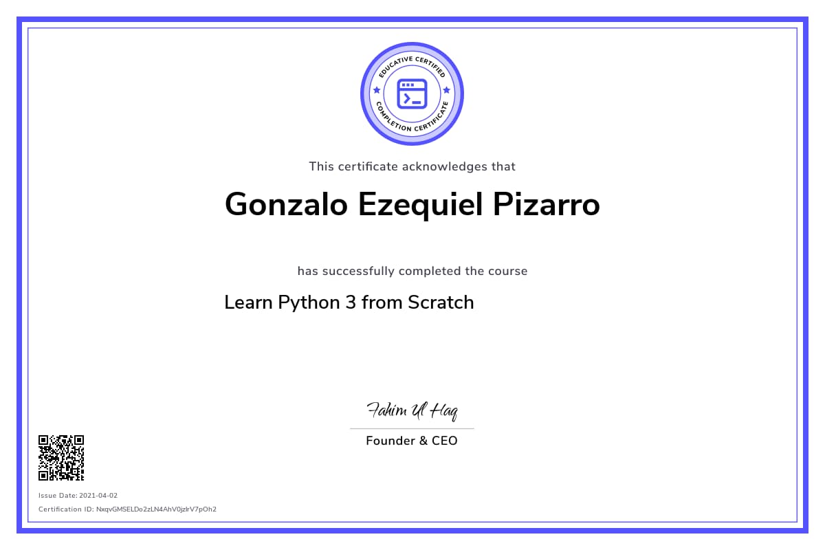 Personalized Path Certificate