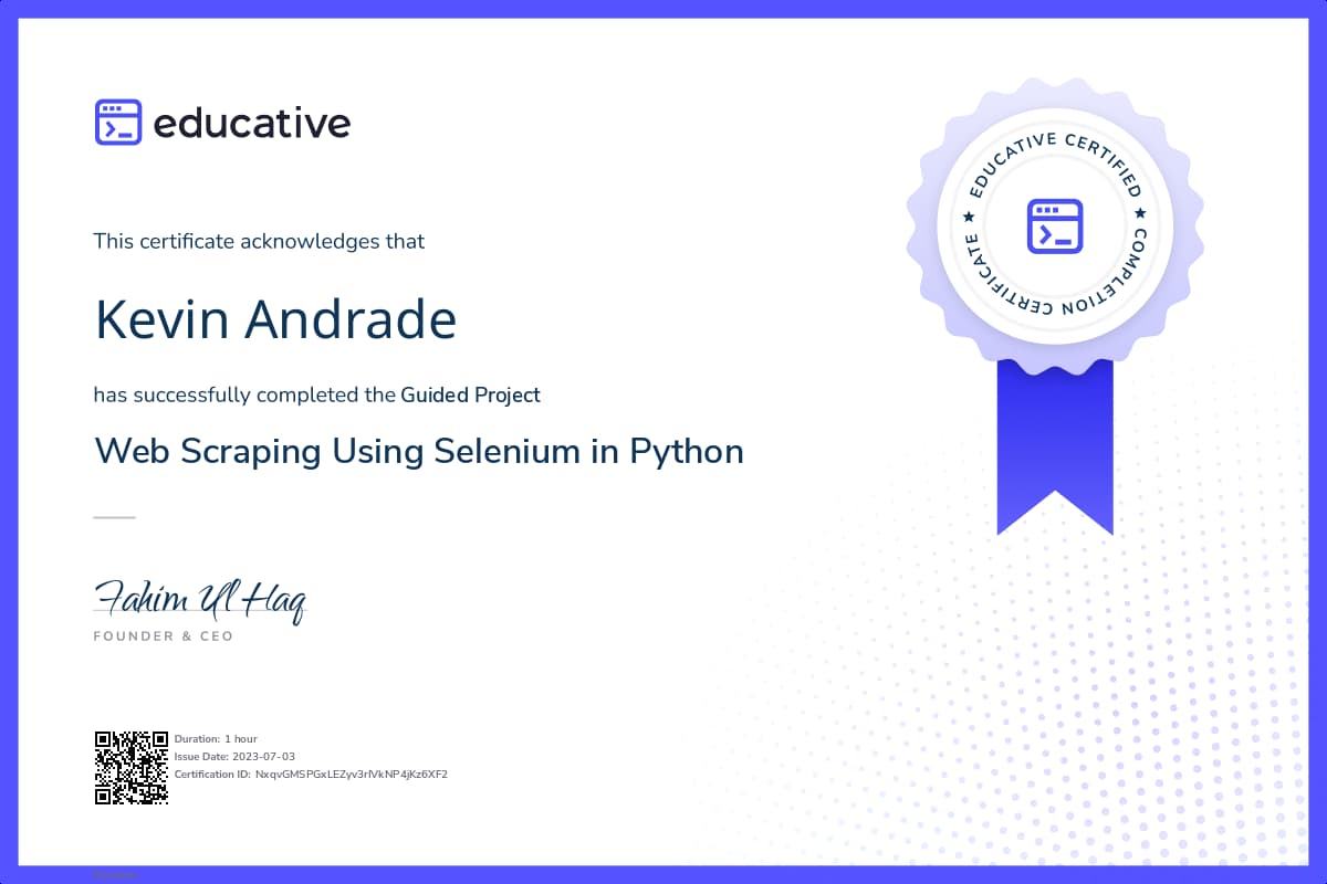 Project Certificate