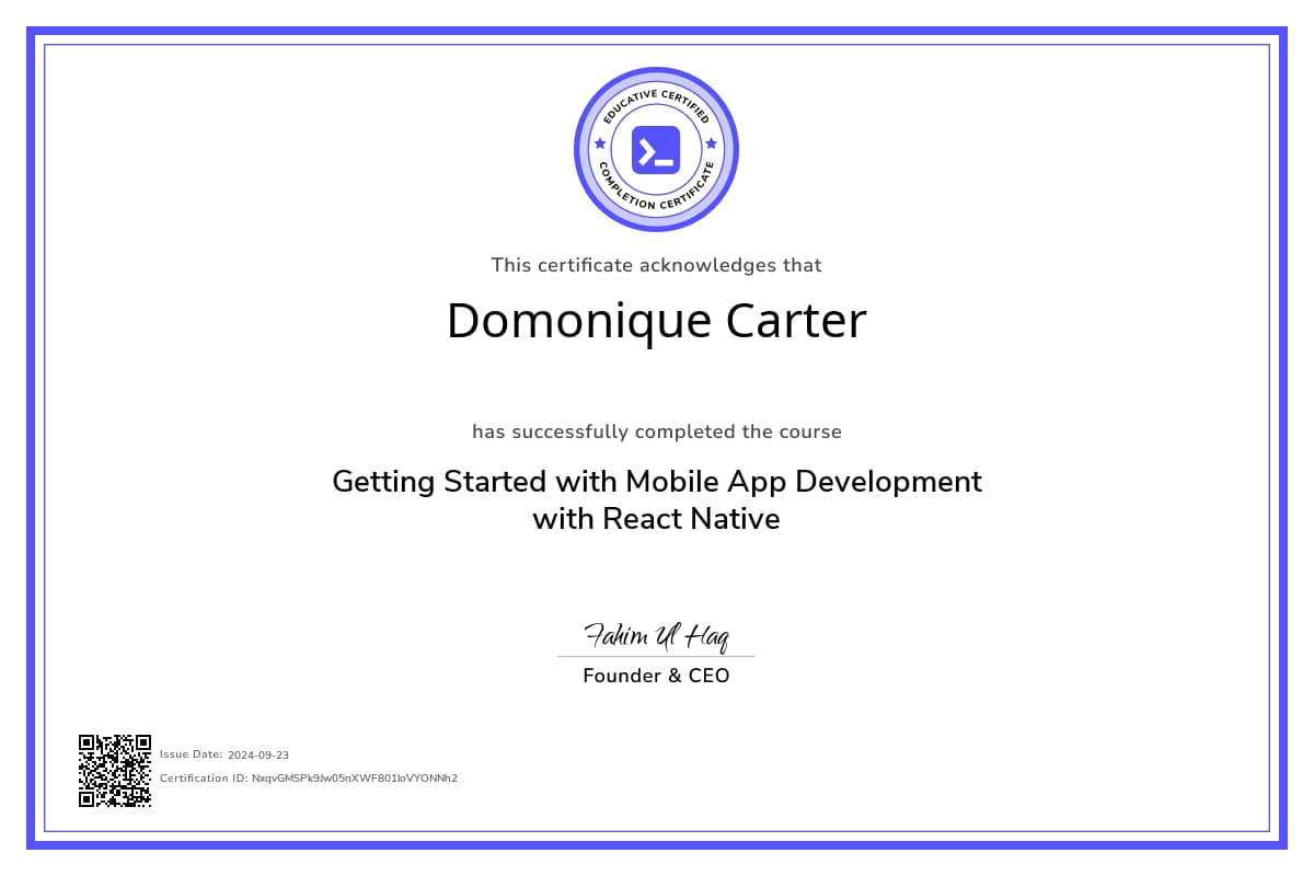 Course Certificate