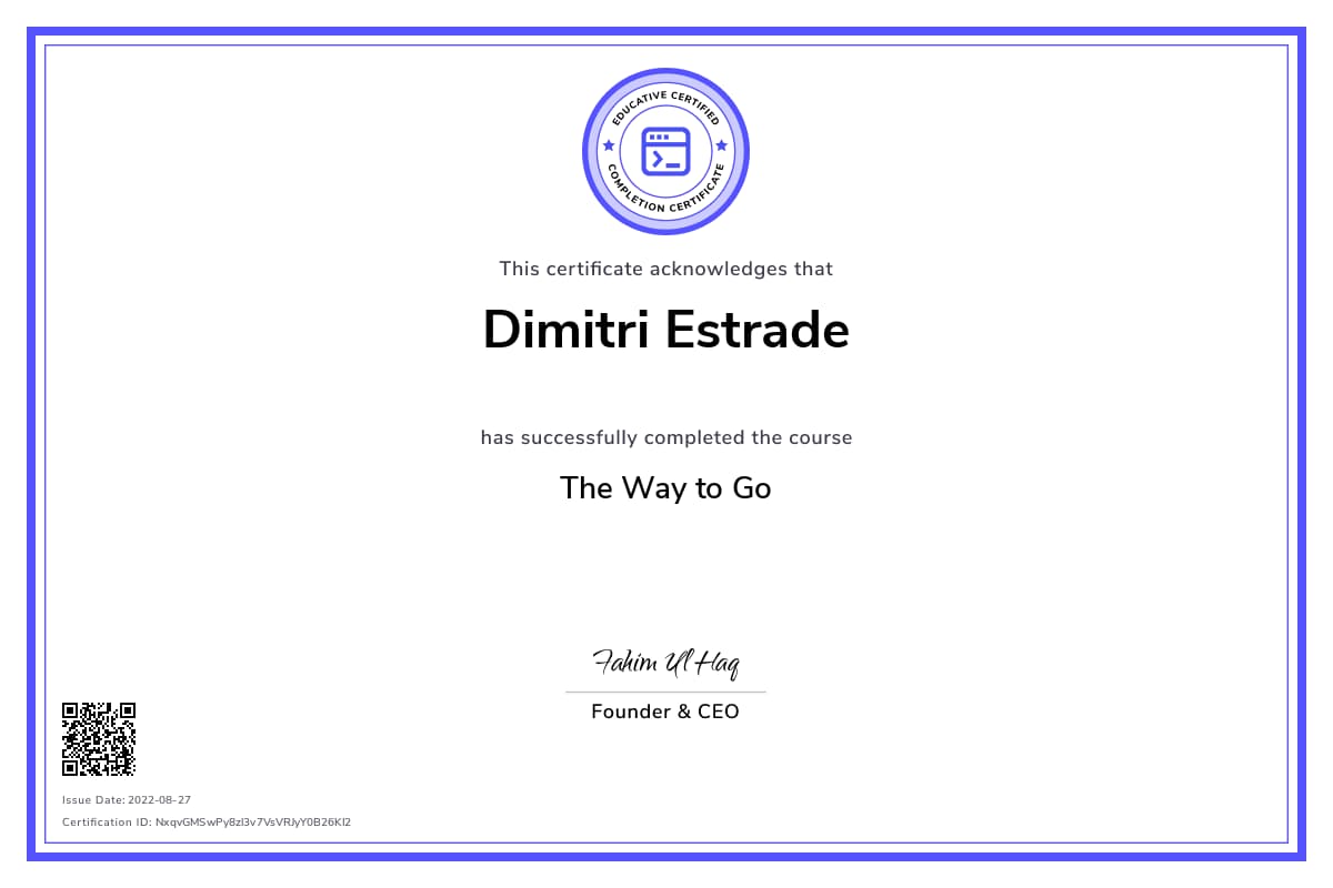 Personalized Path Certificate