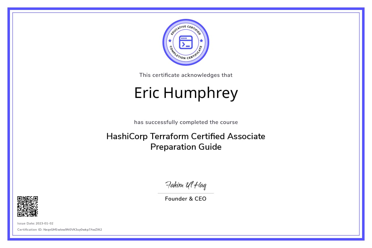 Personalized Path Certificate