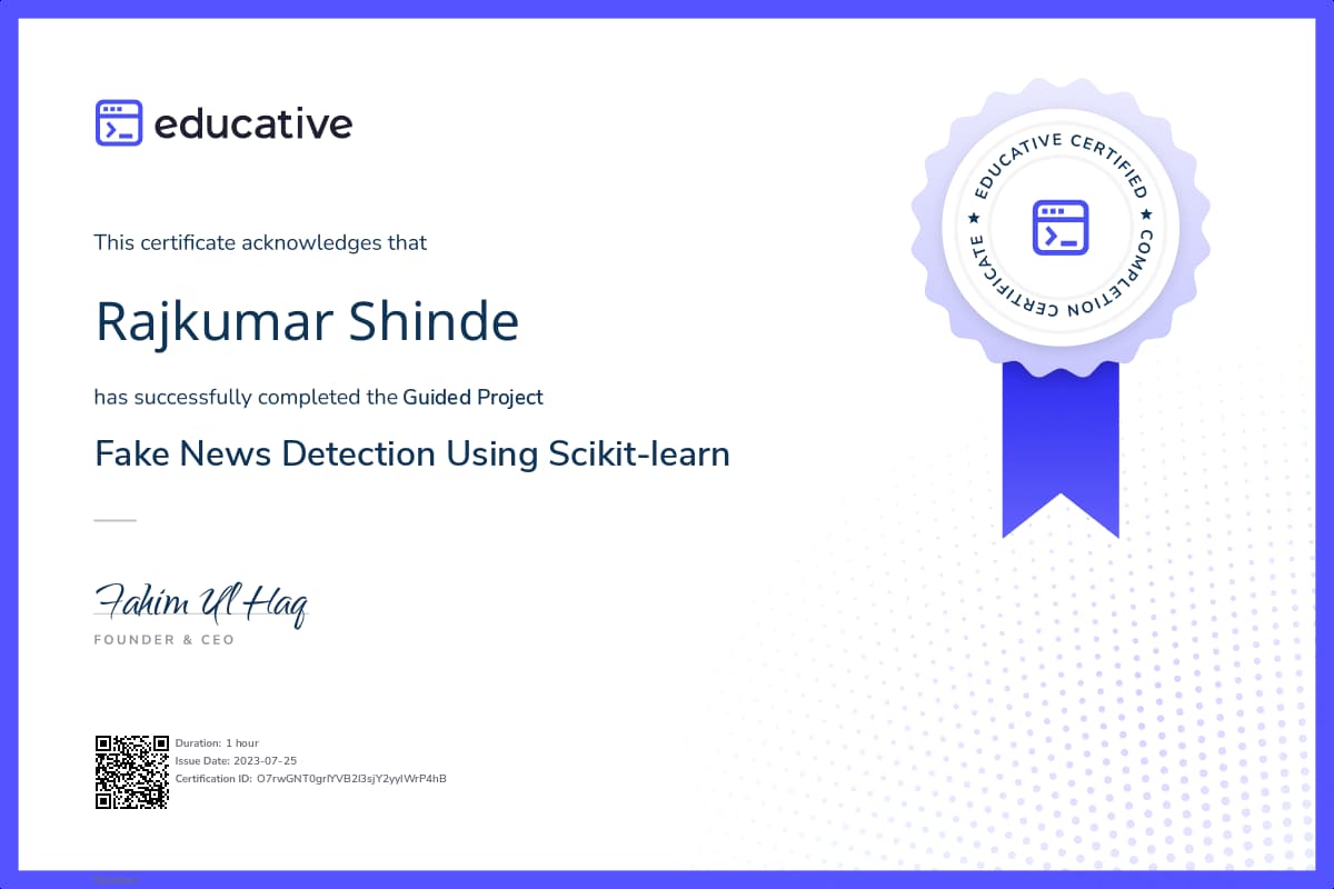 Project Certificate