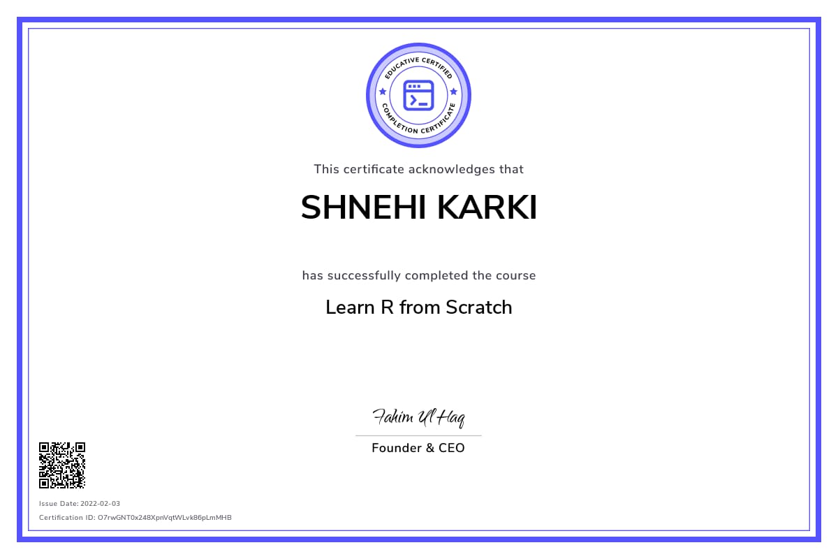 Personalized Path Certificate