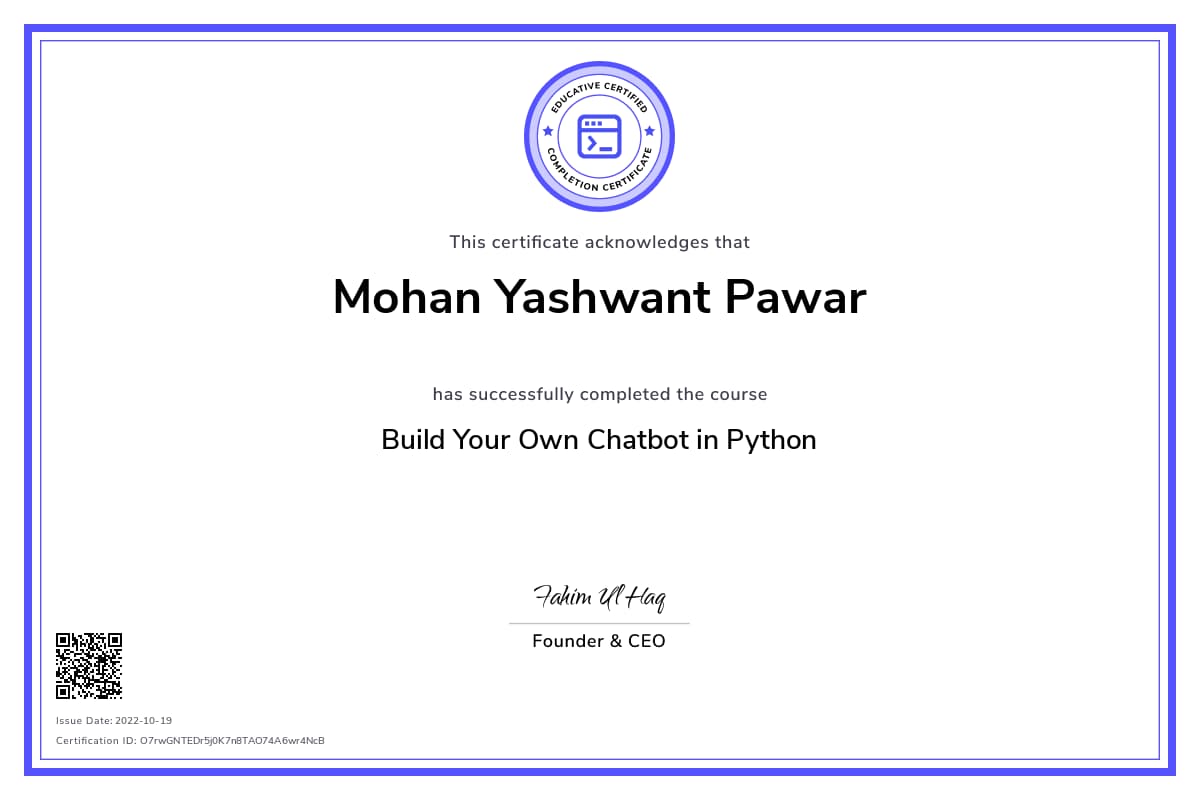 Personalized Path Certificate