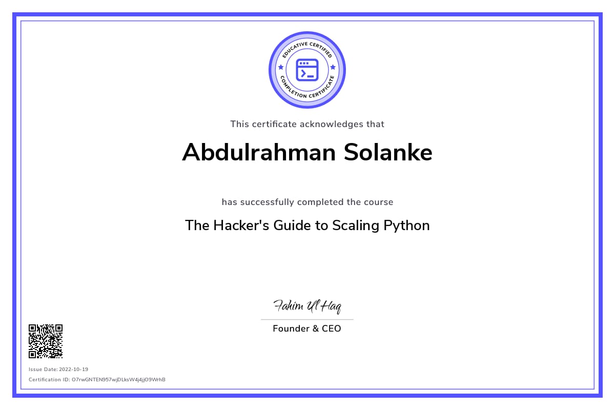Personalized Path Certificate