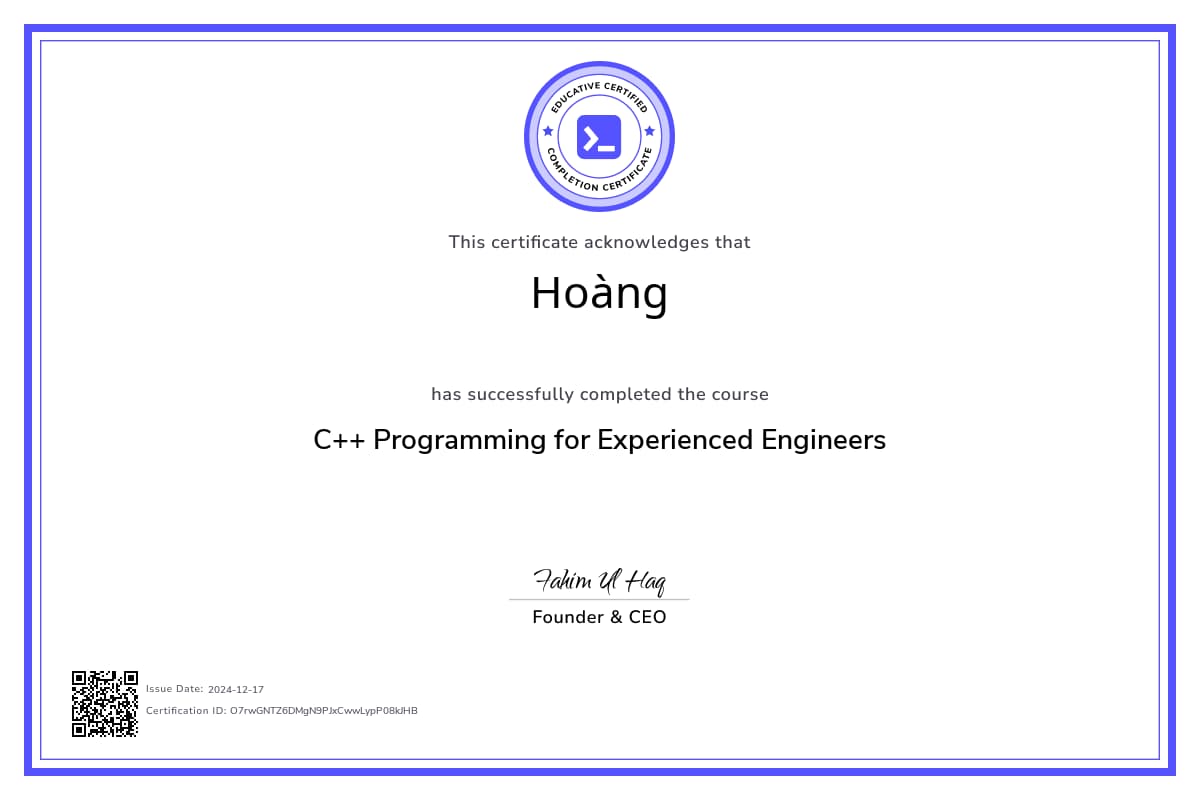Course Certificate